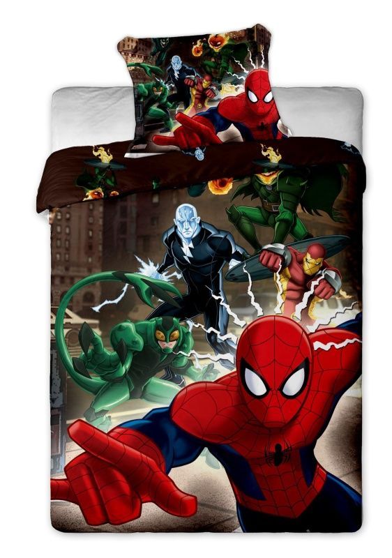 Oboustranné dětské bavlněné ložní povlečení Disney - Spiderman brown, Jerry Fabrics