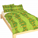 Povlečení bavlna do postýlky - Žirafa zelená | 90x130, 45x60 cm