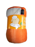 V kombinaci barev bílé a oranžové kvalitní deka z mikrovlákna Ovečka oranžová/bílá, | 150x200 cm
