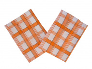Do každé kuchyně extra savé utěrky s motivem kostek Káro oranžové,  | rozměr 50x70 cm.