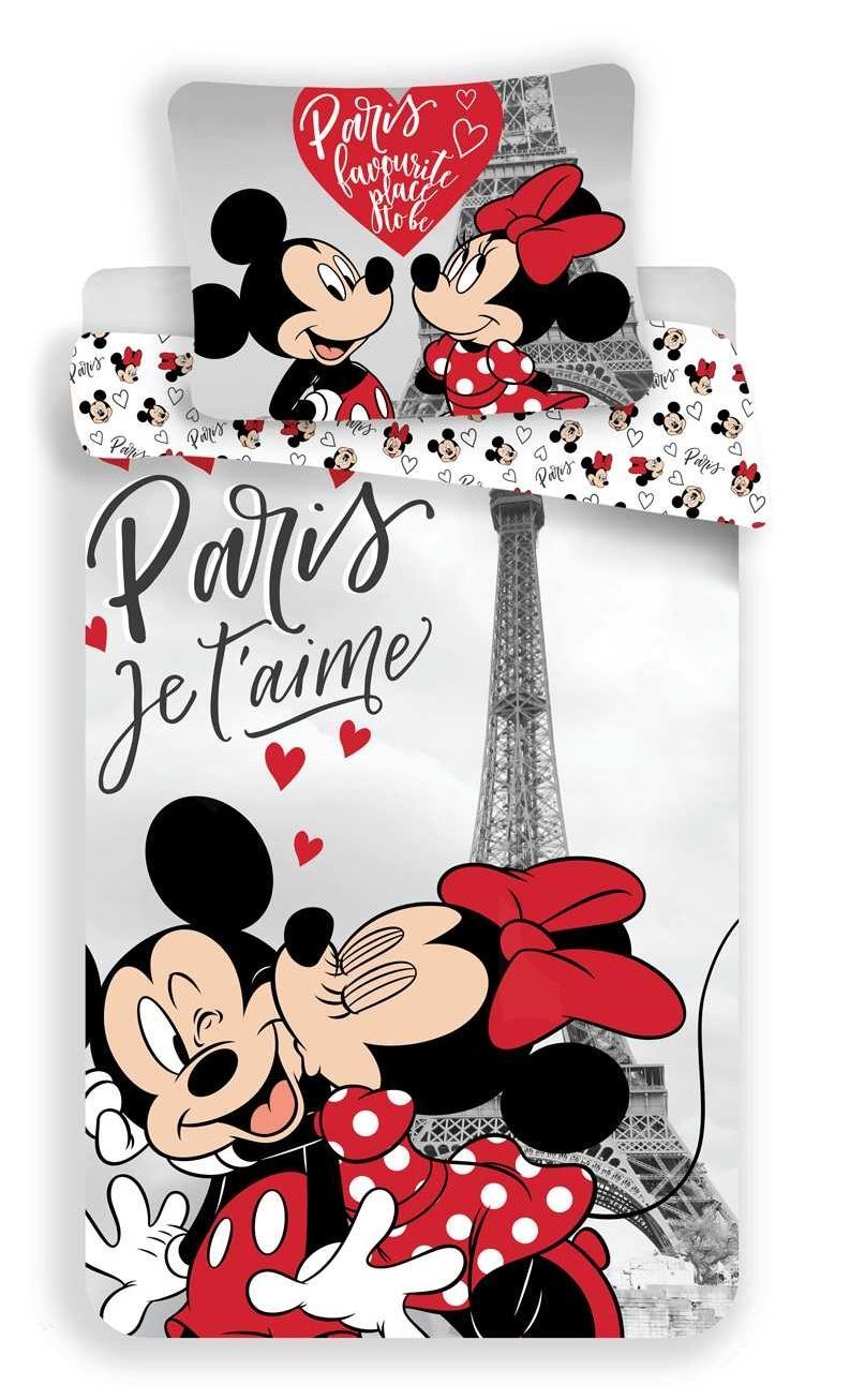 Motiv myšky a myšáka na kvalitním bavlněném ložním povlečení MM in Paris Eiffel tower, Jerry Fabrics