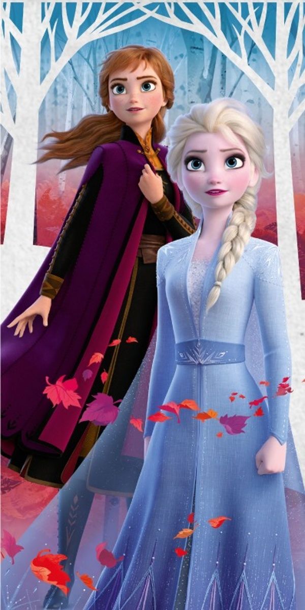 Dívčí bavlněná osuška s motivem Anny a Elsy z pohádky Frozen, Jerry Fabrics