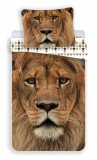 Perfektní bavlněné povlečení s fotkou hlavy lva na celé šíři povlečení, | 140x200, 70x90 cm