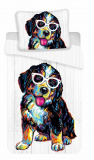 Dětské bavlněné povlečení s motivem psíka ve slunečních brýlích, | 140x200, 70x90 cm
