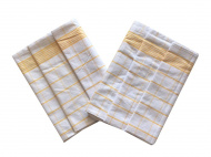 Utěrka Negativ Egyptská bavlna bílá/žlutá - 3 ks | rozměr 50x70 cm.