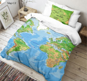 3D povlečení Mapa světa | 140x200, 70x90 cm