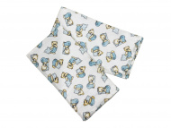Pro nejmenší děti pěkná bavlněná látková plena Méďa modrý polštář (balení 5 ks), | rozměr 70x70 cm.