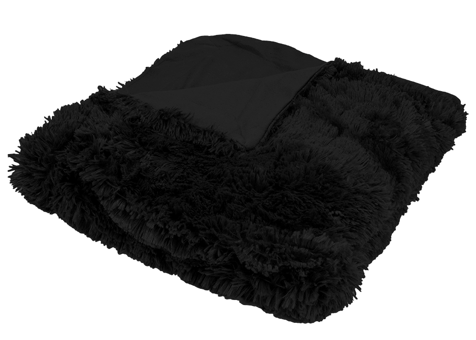 Luxusní deka s dlouhým vlasem ČERNÁ Kvalitex