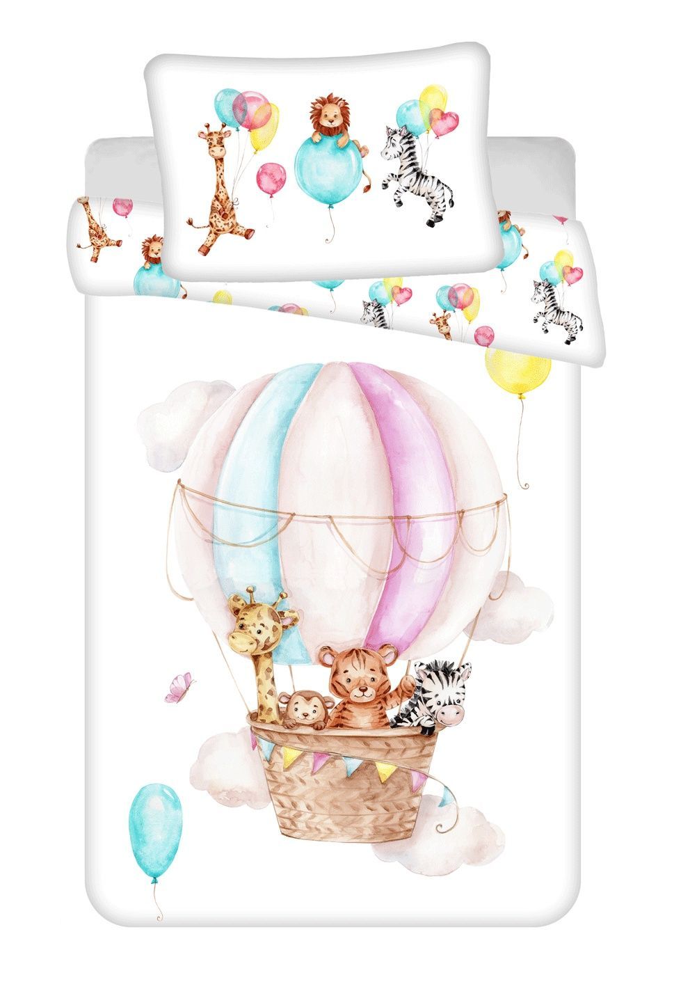 Dětské povlečení do postýlky Zvířátka Flying balloon baby Jerry Fabrics