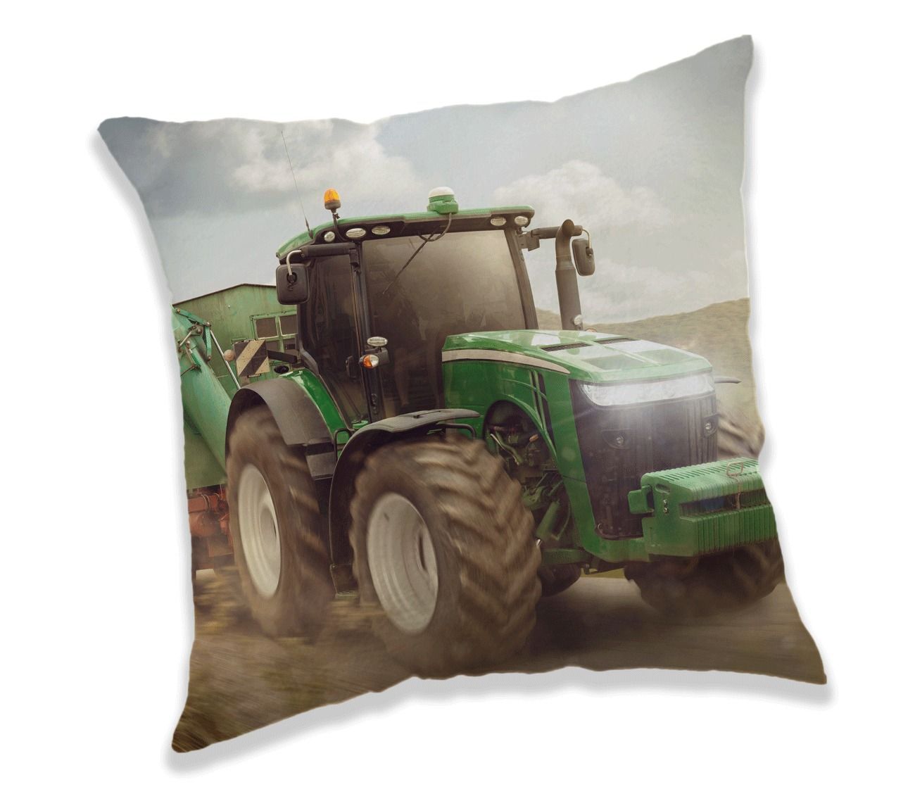 Jerry Fabrics Polštářek Traktor "Green" 40x40 cm
