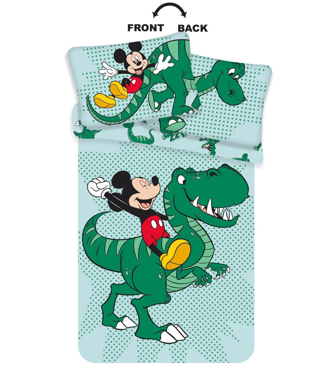 Jerry Fabrics Disney povlečení do dětské postýlky Mickey Dino baby 100x135, 40x60 cm