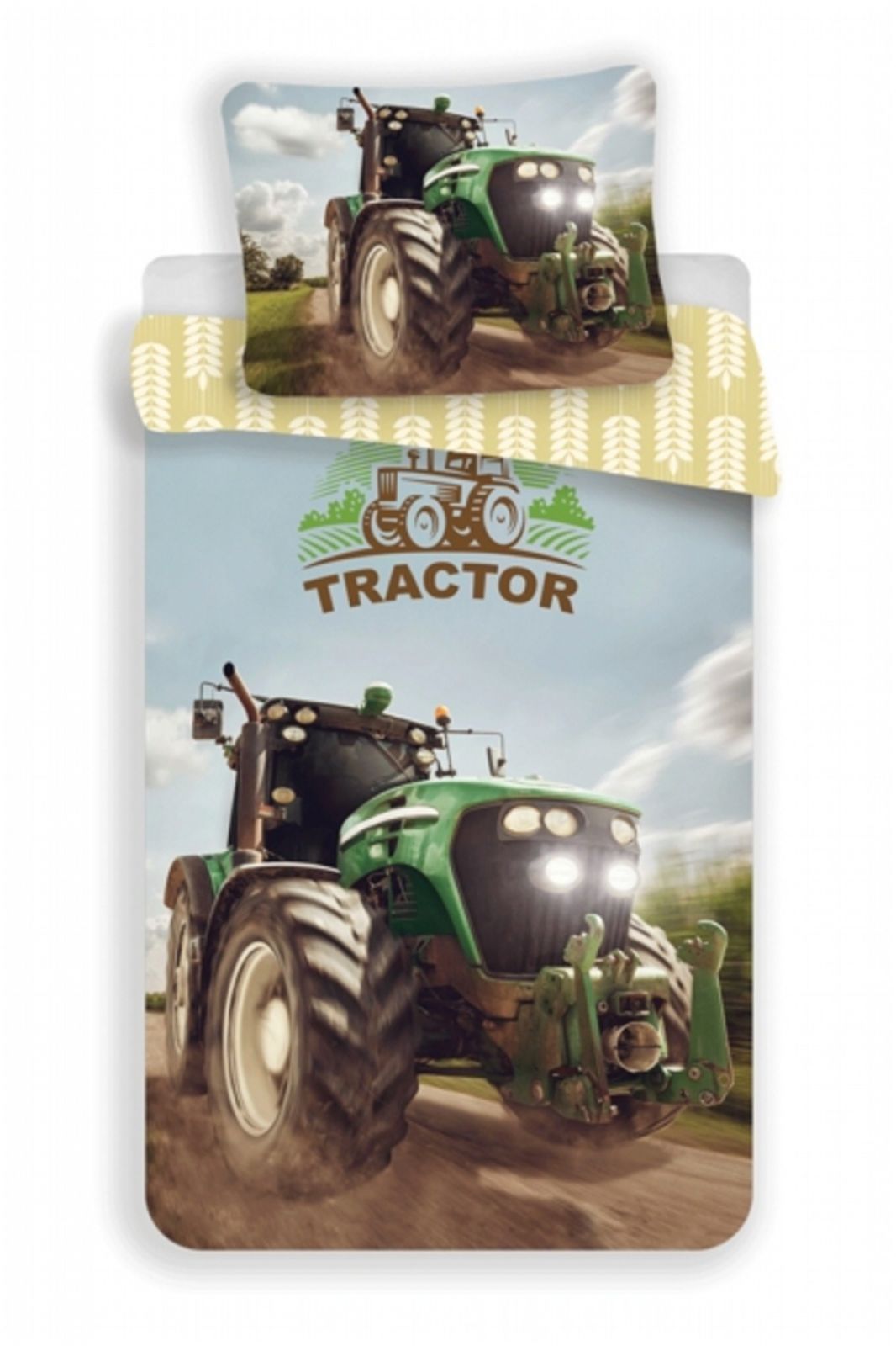 Jerry Fabrics Povlečení fototisk Traktor 140x200, 70x90 cm